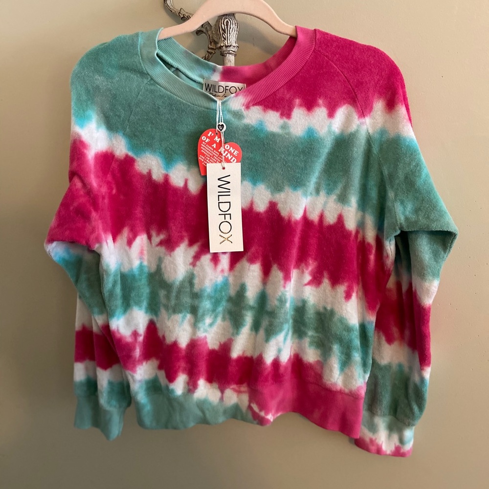 NWT Wildfox Fiona Terry Tie Dye Sweatshirt Medium